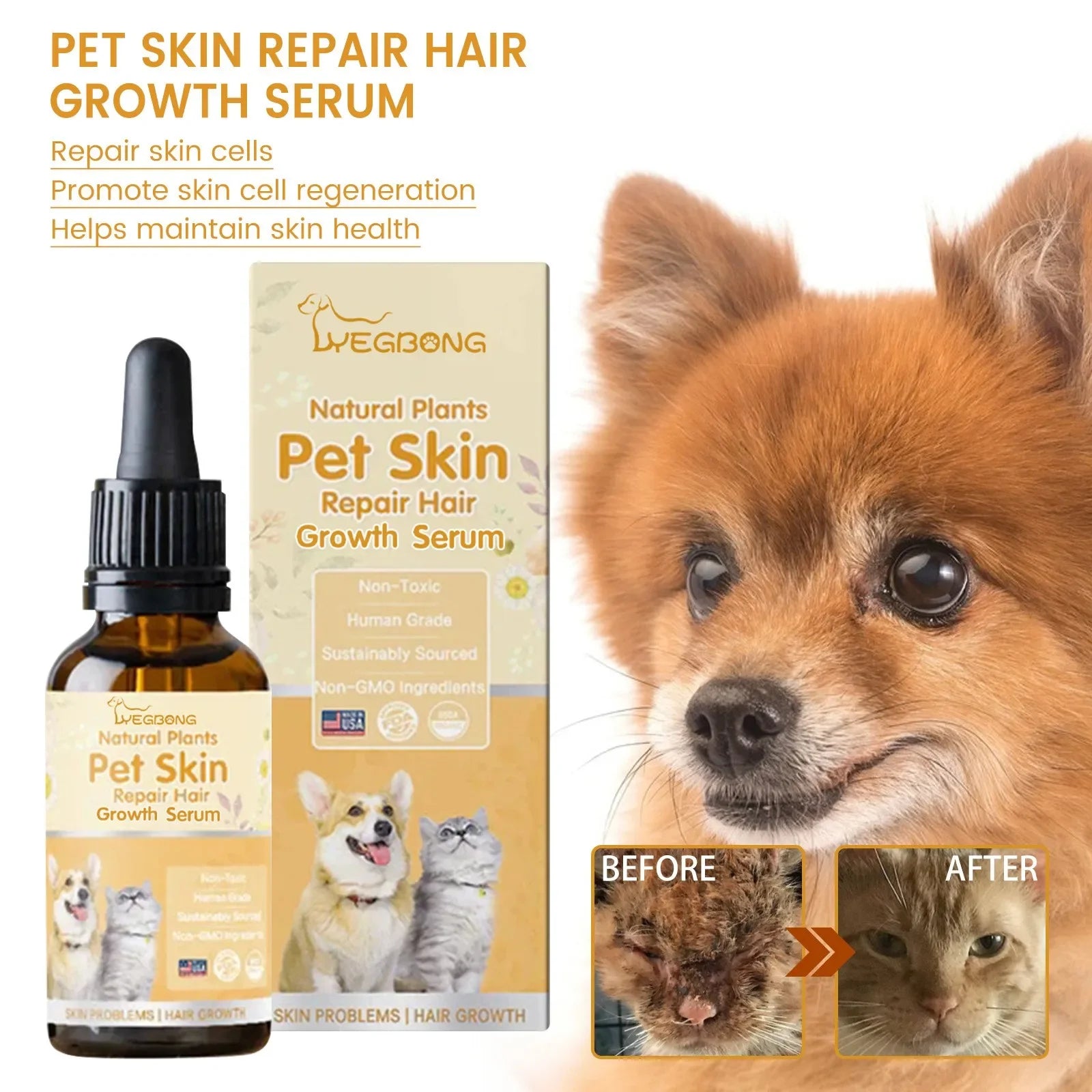 Pet Moss Essence Anti-Itch & Anti-Parasite Spray – Soothing Skin Care for Dogs & Cats | Flea, Tick & Mite Relief Formula