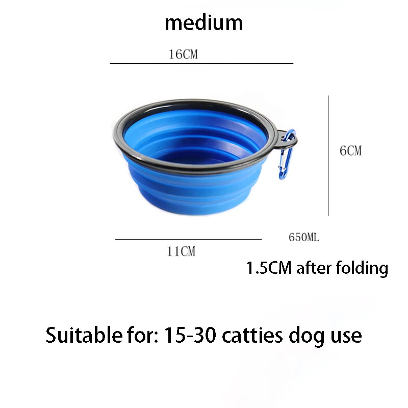 Collapsible Silicone Dog Bowl – 350ml/1000ml Travel Feeder Dish for Food & Water