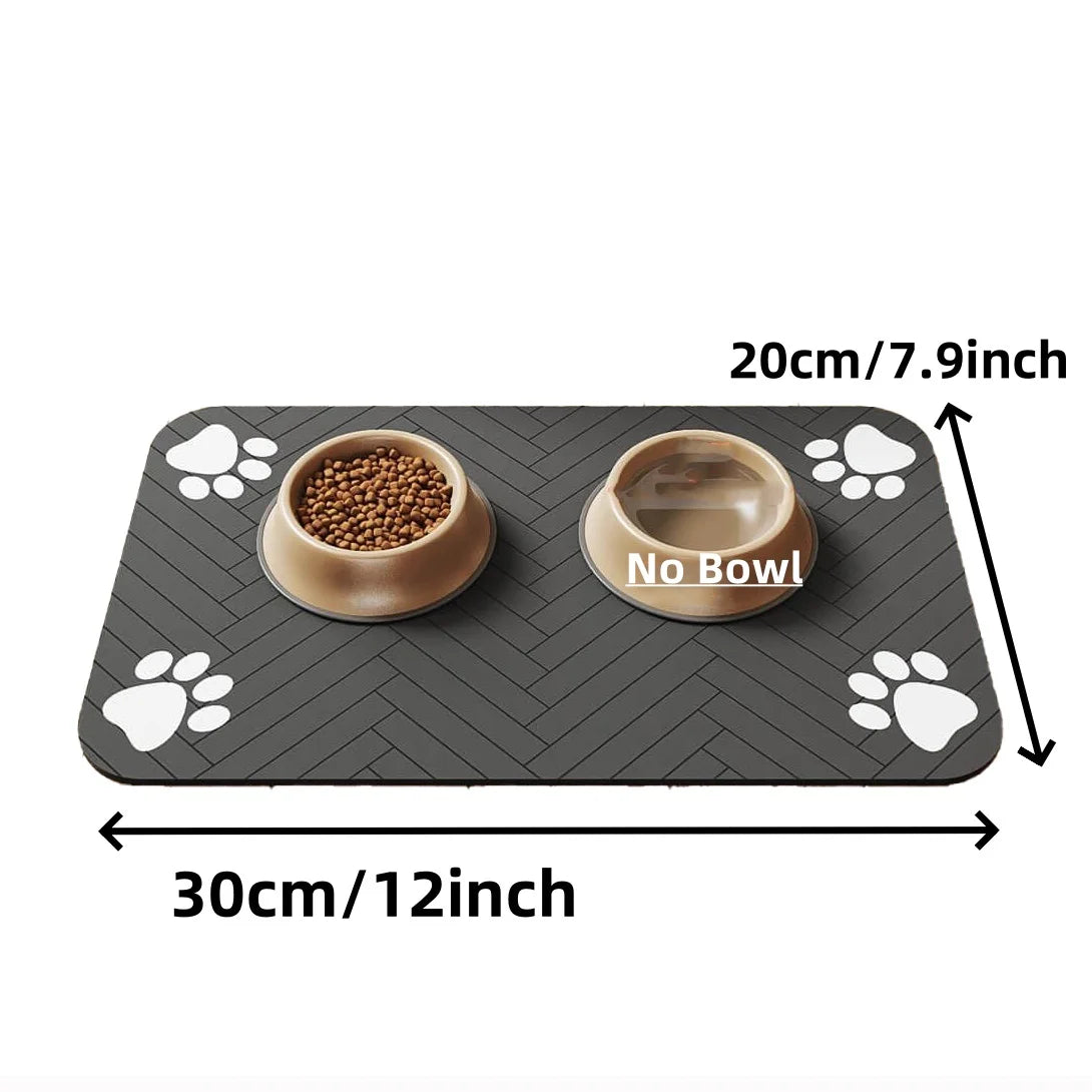 Pet Feeding Mat – Absorbent Placemat with Waterproof Rubber Backing for Dogs & Cats
