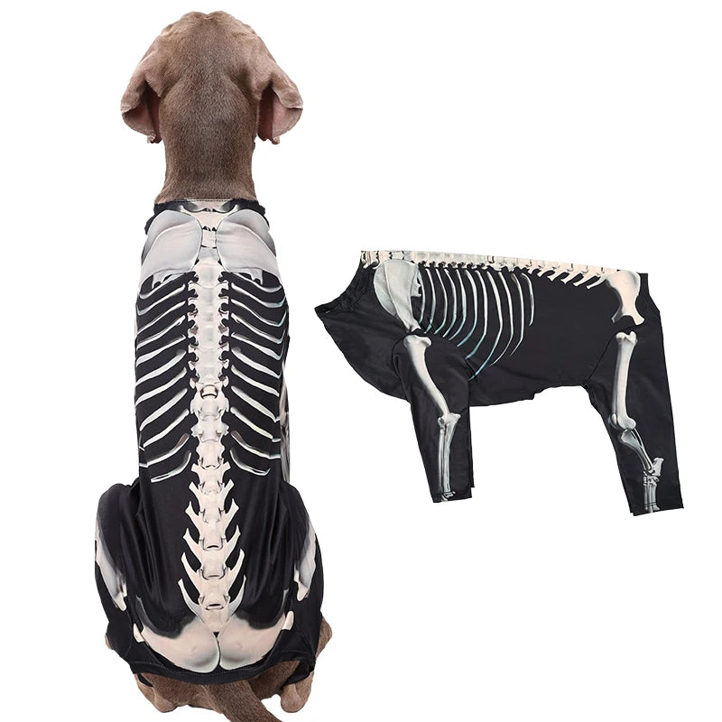 Dog Skeleton Hoodie – Halloween Bone Pattern Costume Sweater for Small to Large Dogs (S–XXXL)