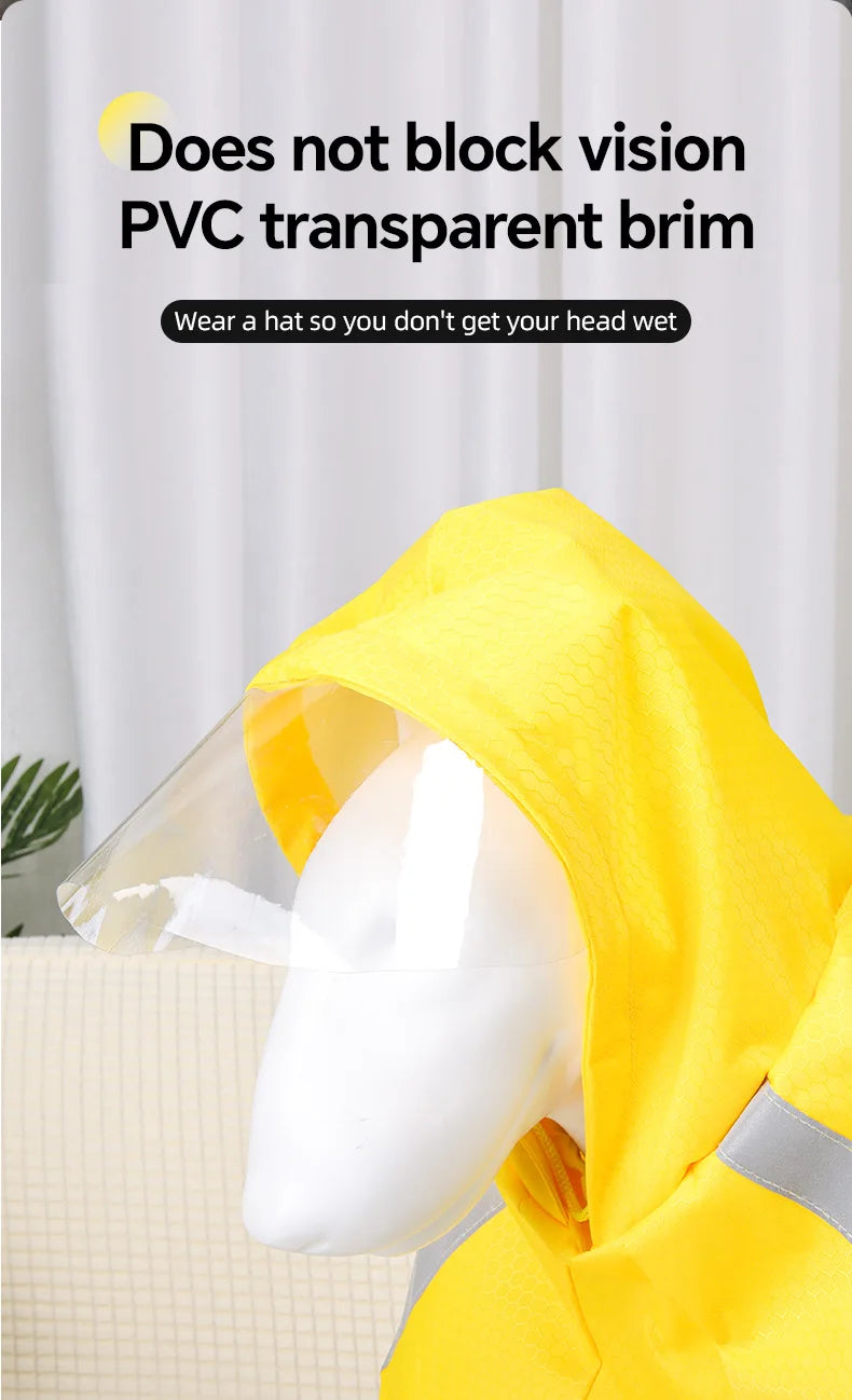 Large Dog Raincoat – Waterproof Reflective Hooded Yellow Jacket