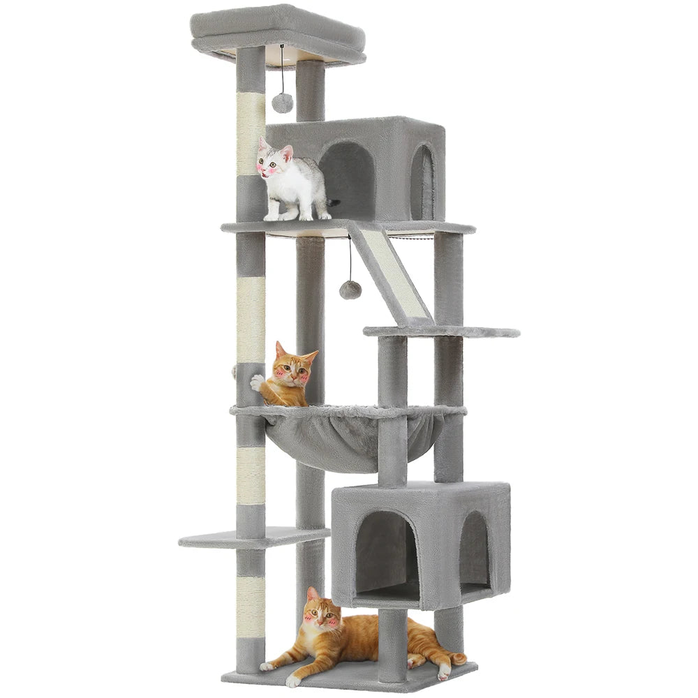 180cm Large Cat Tree Tower – Multi-Level Cat Condo with Hammock, Spacious Perch & Sisal Scratching Posts