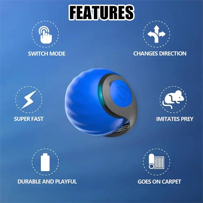 Smart Interactive Cat Toy Ball – USB Rechargeable Rolling Teaser