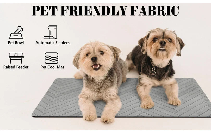 Absorbent Pet Feeding Mat with Waterproof Backing for Dogs & Cats