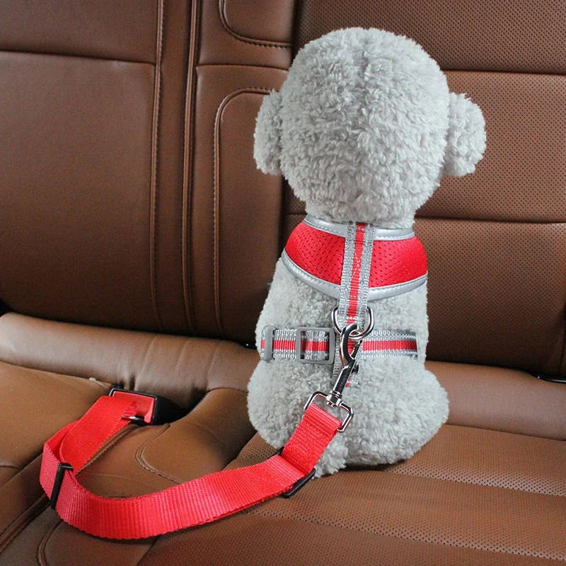 Dog Car Seat Belt – Safety Travel Harness Leash for Pets | Adjustable Breakaway Car Restraint for Dogs & Cats