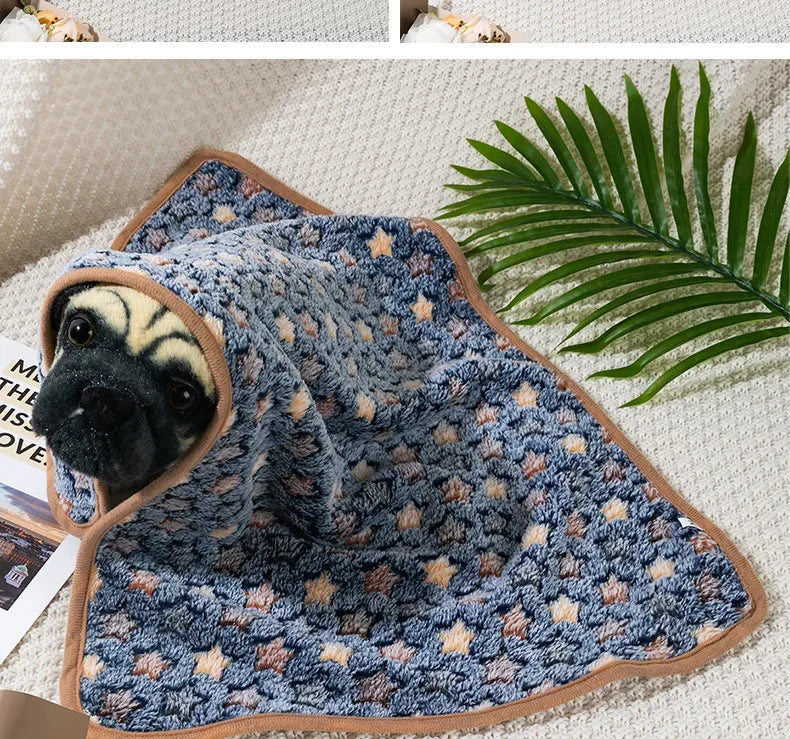 Coral Fleece Pet Sleeping Blanket – Soft, Fluffy & Warm Dog and Cat Blanket for Bed, Couch & Crate