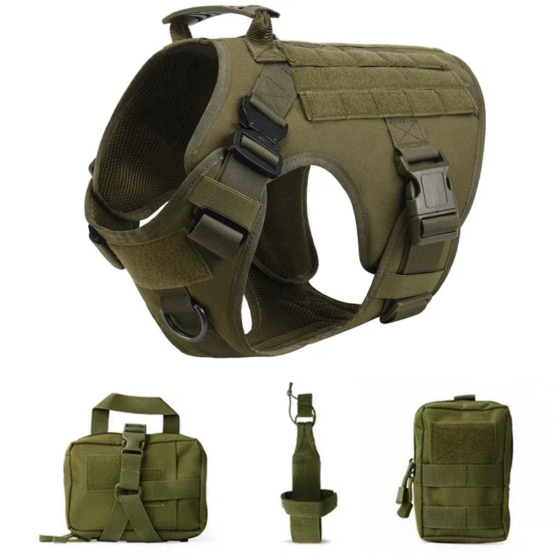 Tactical Dog Harness & Leash Set – Military-Grade Training Vest for All Breeds (German Shepherd, Golden Retriever & More)