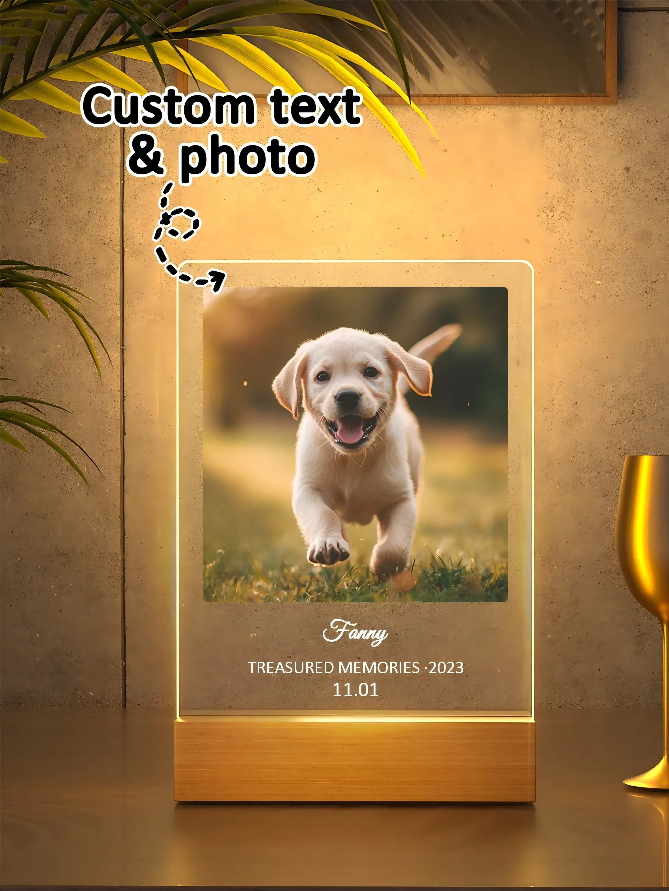 Custom Pet Memorial Nightlight – Personalized Pet Photo & Name Keepsake