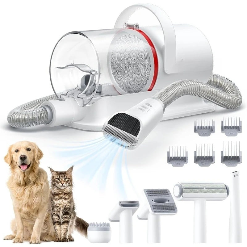 Ultra Quiet Pet Grooming Vacuum – 6-in-1 Dog Hair Suction Kit with 1.85L Dust Cup