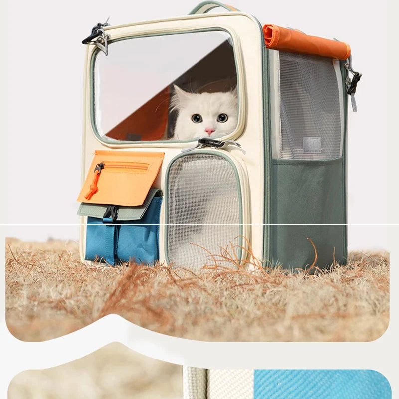 HOOPET Pet Travel Trolley – Portable Rolling Carrier for Cats & Small Dogs