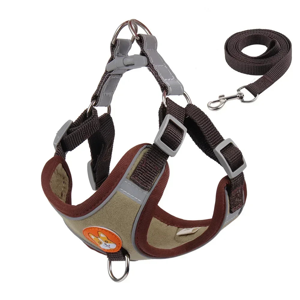 No Pull Harness & Leash Set – Adjustable Reflective Pet Vest for Small Dogs & Cats