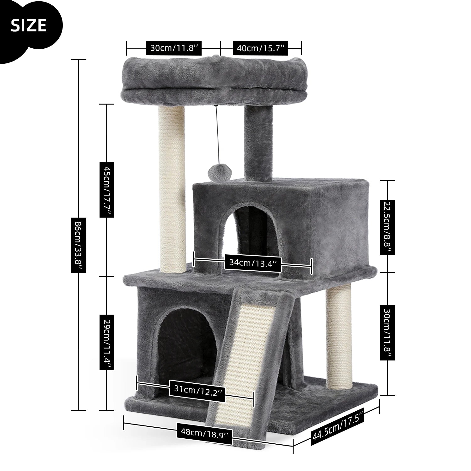 Luxury Cat Tree – Multi-Level Tower with Condos, Hammock & Scratching Posts