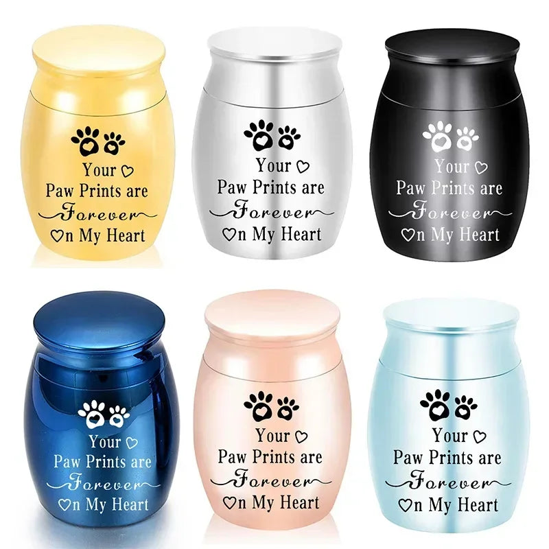 Metal Pet Urn – Decorative Keepsake Urn for Dog, Cat & Bird Ashes, Portable Memorial Cremation Urn