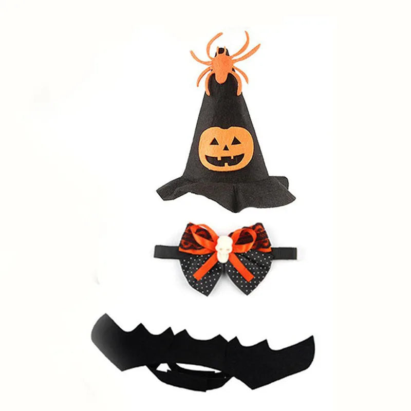 Cat Halloween Costume – Bat Wings, Hat & Necklace Set for Cats & Small Dogs