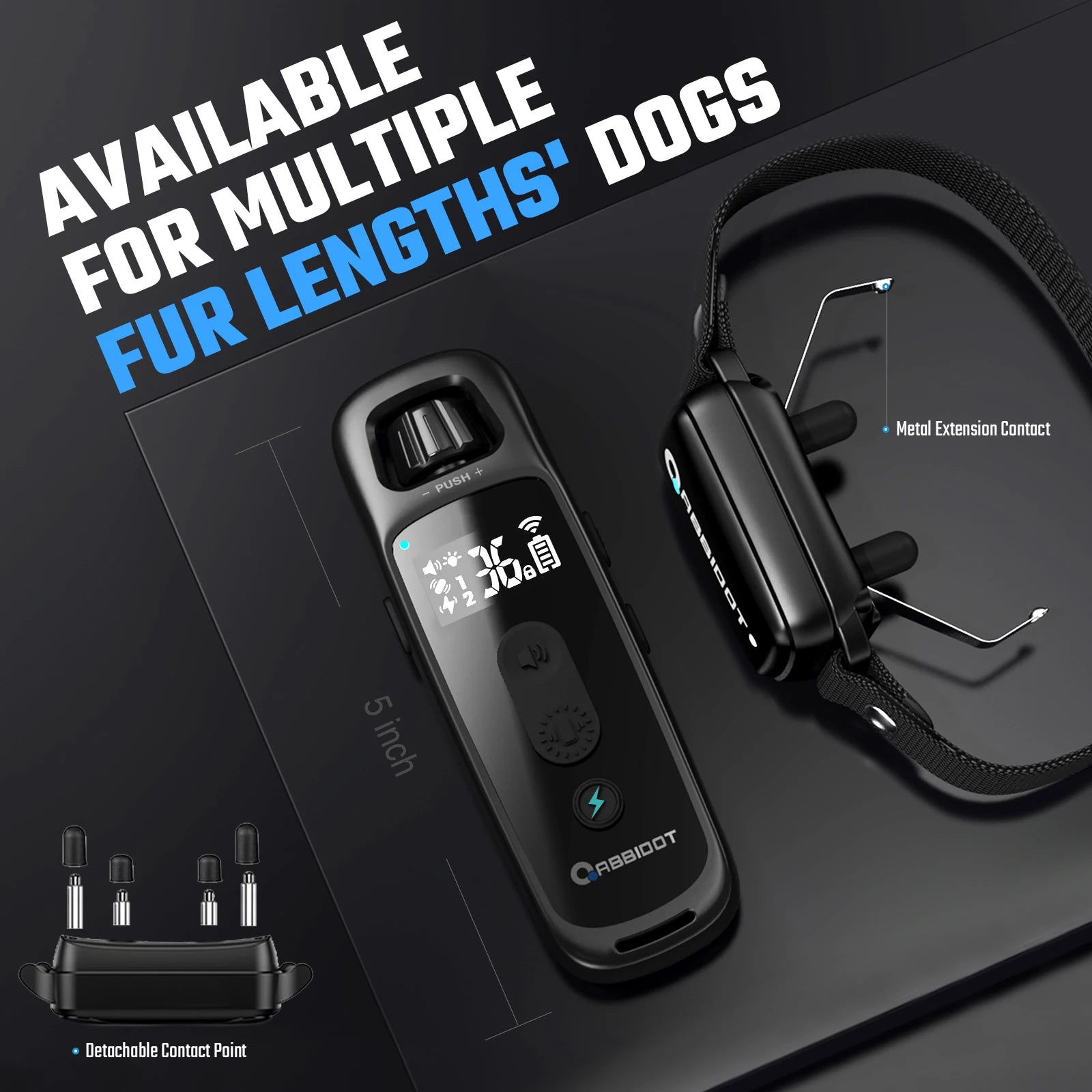 ABBIDOT T30 Dog Training Collar – 3300ft Remote Rechargeable Shock Collar for Large Dogs