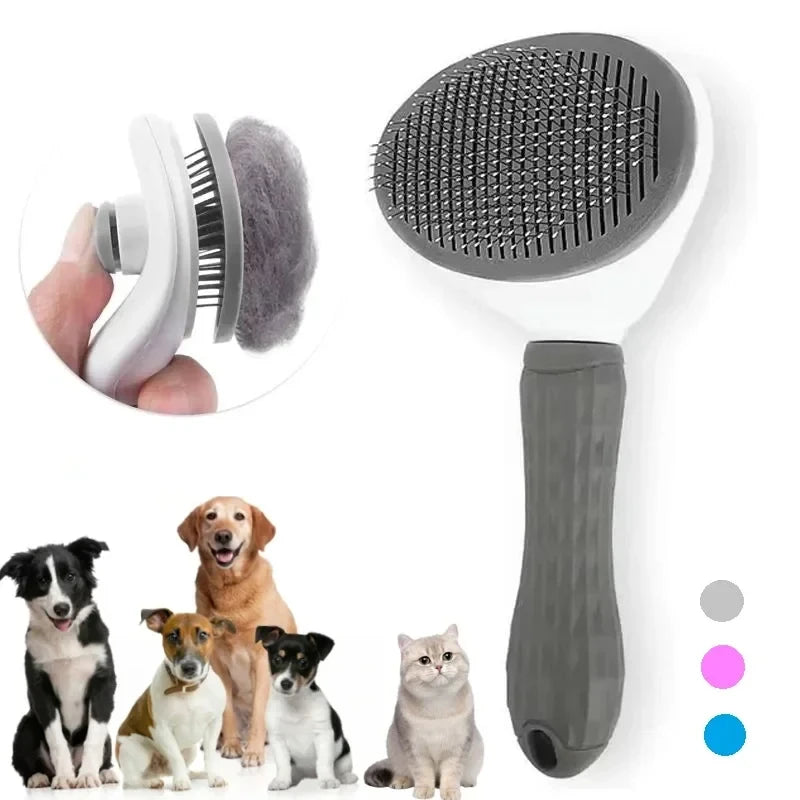 Self-Cleaning Pet Grooming Brush – Hair Remover & Dematting Tool for Dogs and Cats