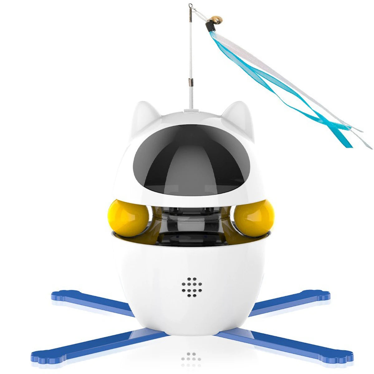 Interactive Cat Laser Toy – Rechargeable with Feathers & Adjustable Angle