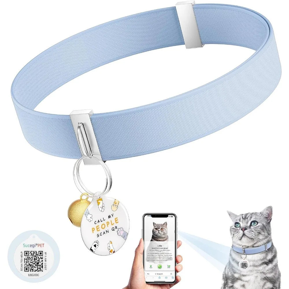 Stretch Cat Collar with Bell – Quick Release & Modifiable Online Pet Profile