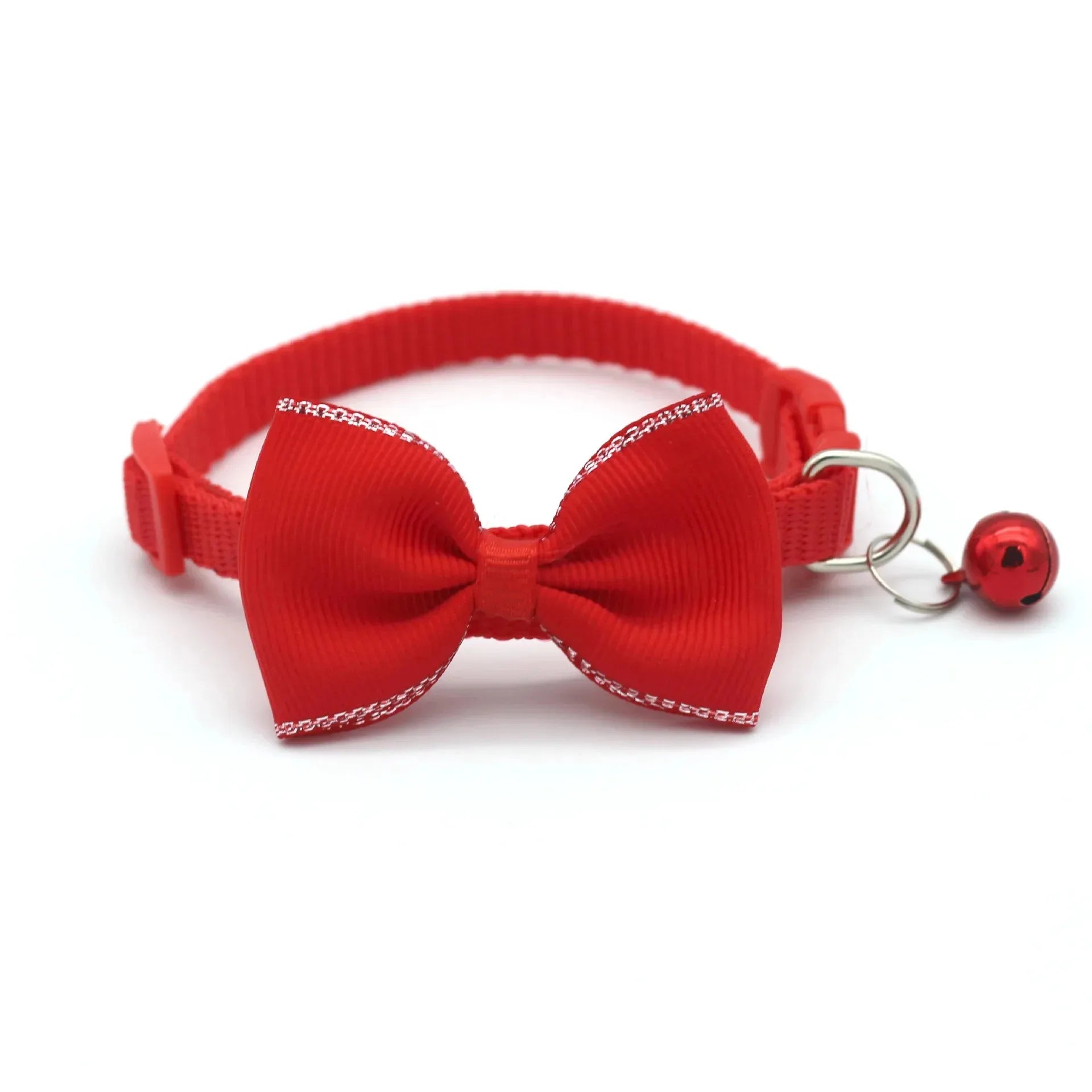 Cute Cat Collar with Bow & Bell – Adjustable Pet Collar Set (1–8 PCS, Multicolor)
