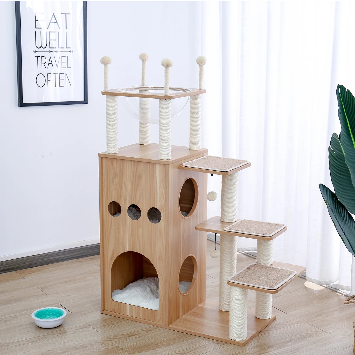 Multi-Level Cat Tree – Condo Tower with Hammock, Scratching Posts & Toys