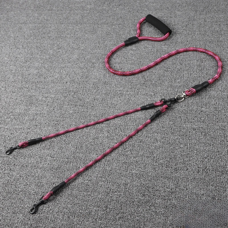 Double Dog Leash – Wave Pattern Anti-Winding Removable Rope