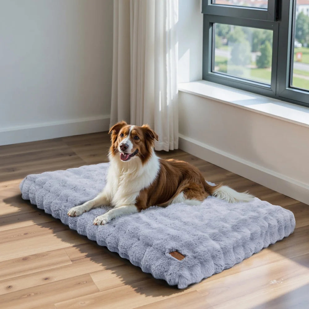 Ultra Plush Dog Bed – Soft Washable Pet Cushion Mattress for Large Dogs & Puppies