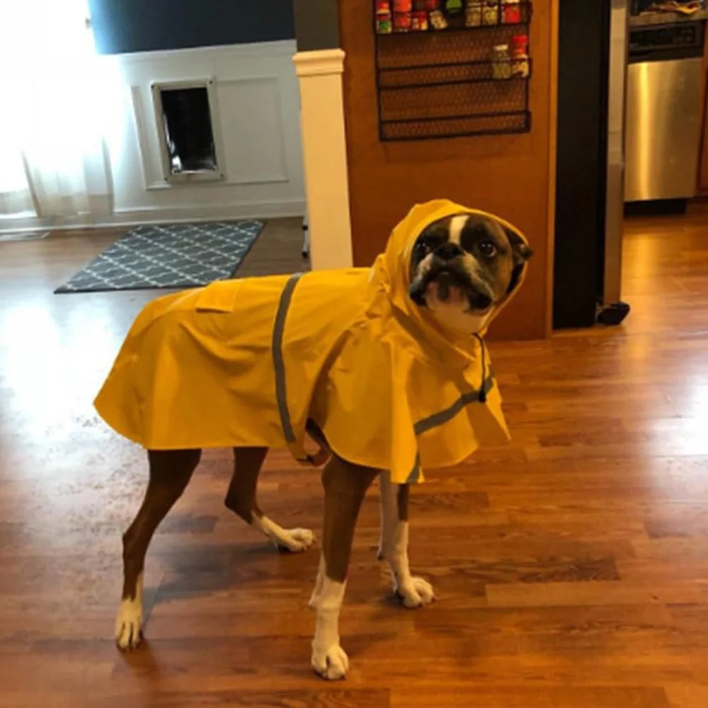 Fashion Pet Raincoat – Hooded Cape-Style Reflective Waterproof Dog Jacket