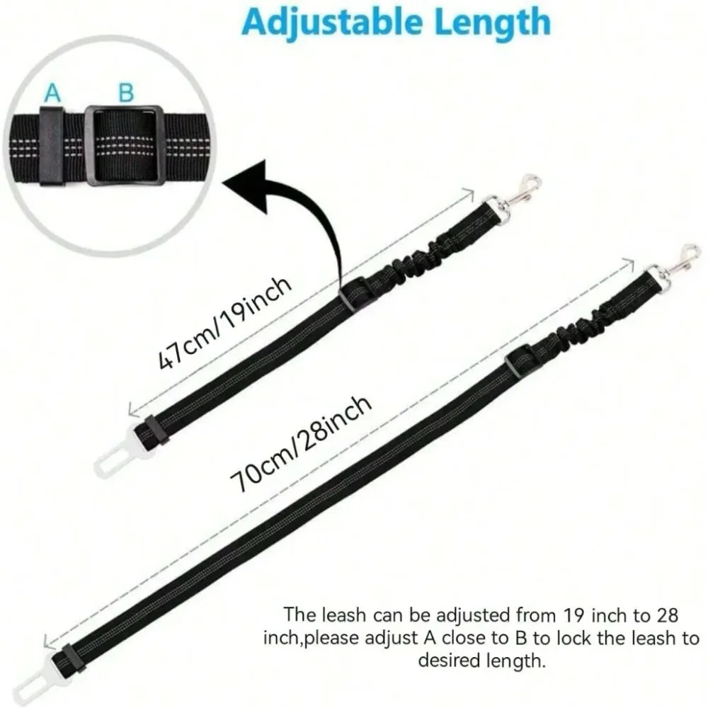 Advanced Dog Car Seat Belt – Adjustable Nylon Safety Buckle & Leash for All Dog Sizes