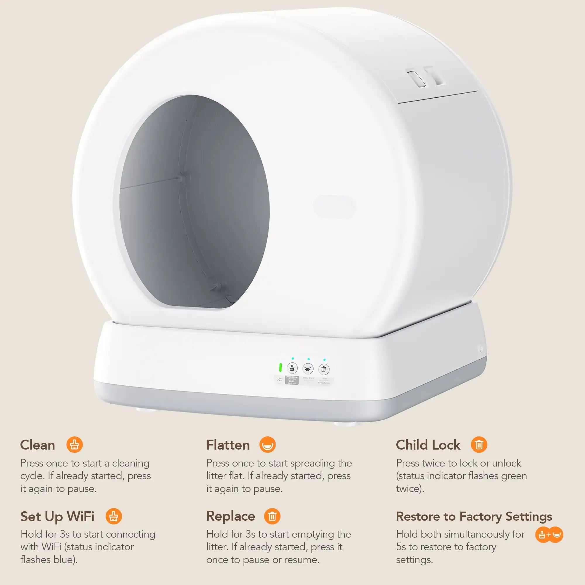 Modern Automatic Cat Litter Box – Self-Cleaning with App Control, Odor Isolation, Safety Sensors & Health Monitoring