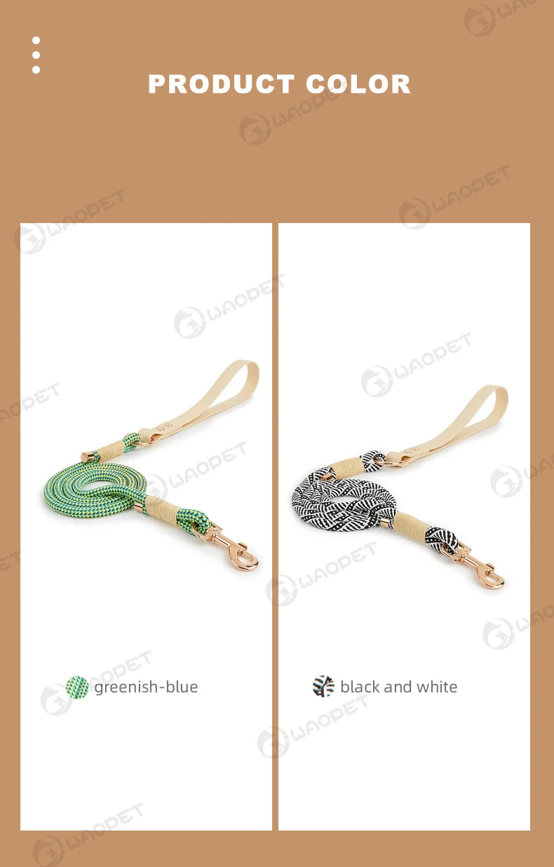 Nylon Rope Dog Leash – Durable PVC Lead for Dogs & Cats (2024 Style)