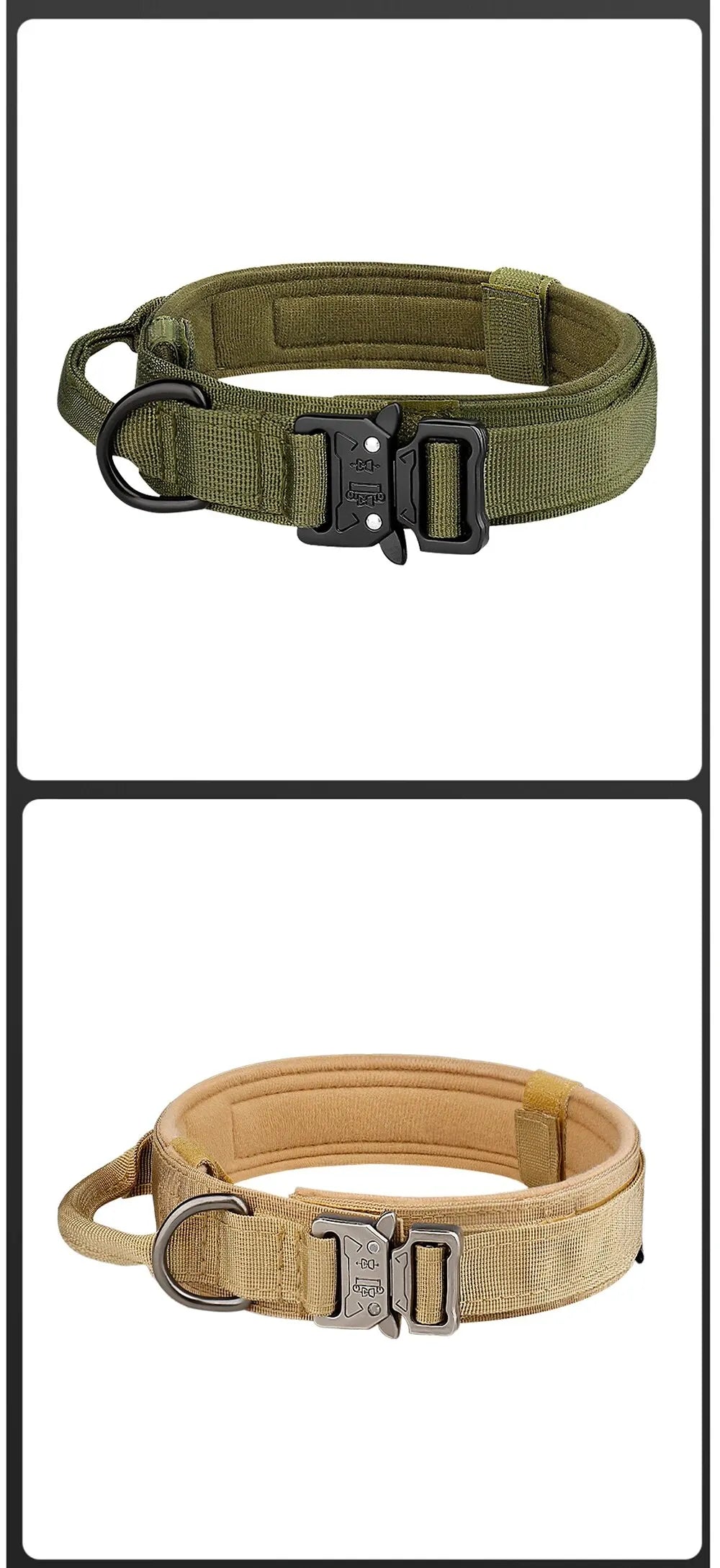 Tactical Dog Collar – Nylon Training Collar with Metal Buckle for Medium & Large Dogs