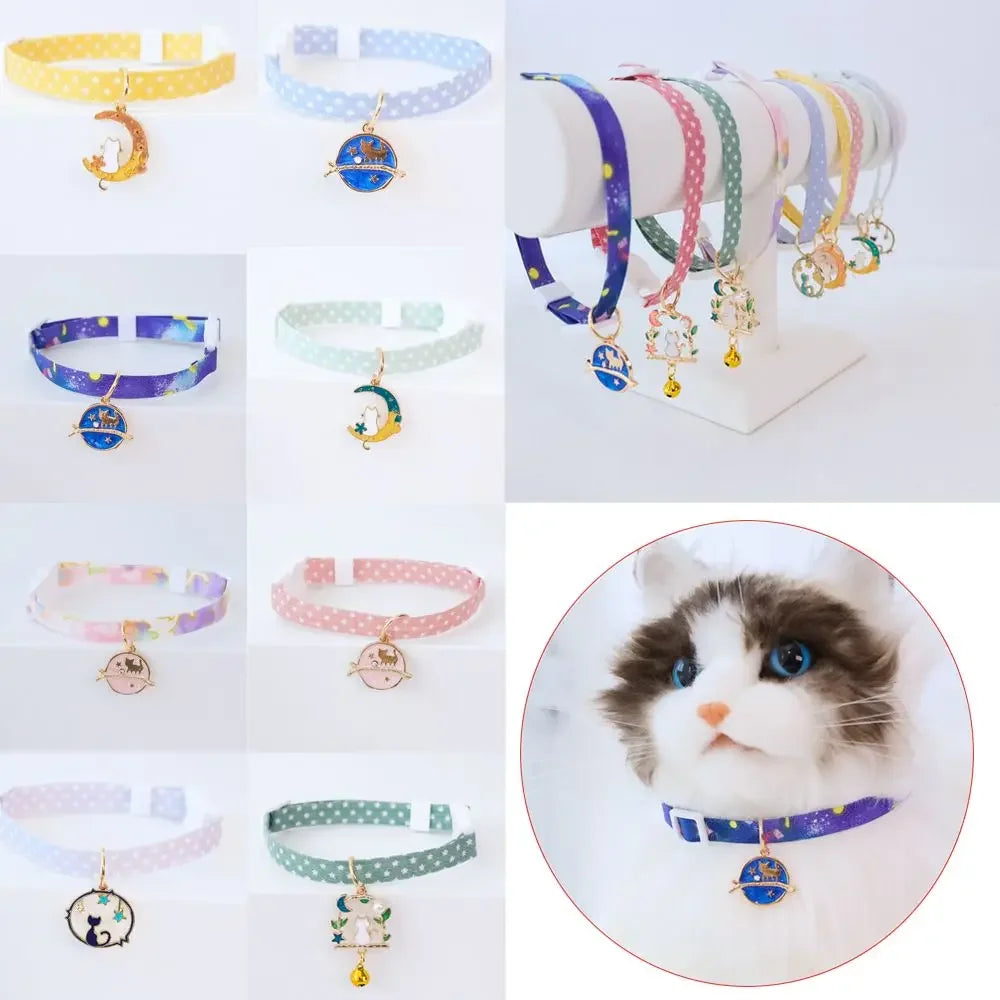 Adjustable Breakaway Kitten Collar with Pendant – Safe and Stylish for Cats and Puppies