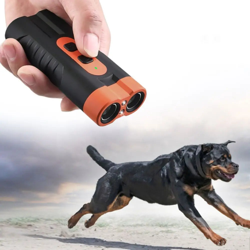 Ultrasonic Dog Repeller – Rechargeable Remote with LED Flashlight