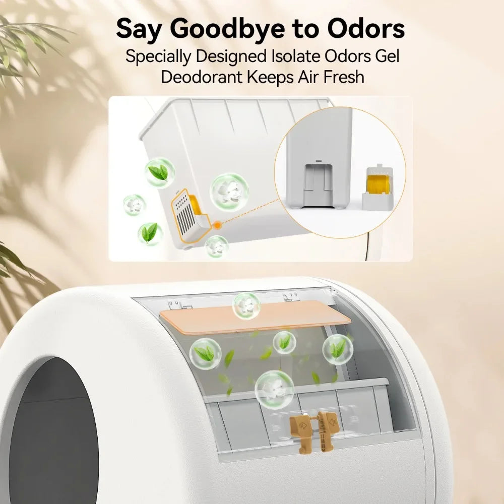 Modern Automatic Cat Litter Box – Self-Cleaning with App Control, Odor Isolation, Safety Sensors & Health Monitoring