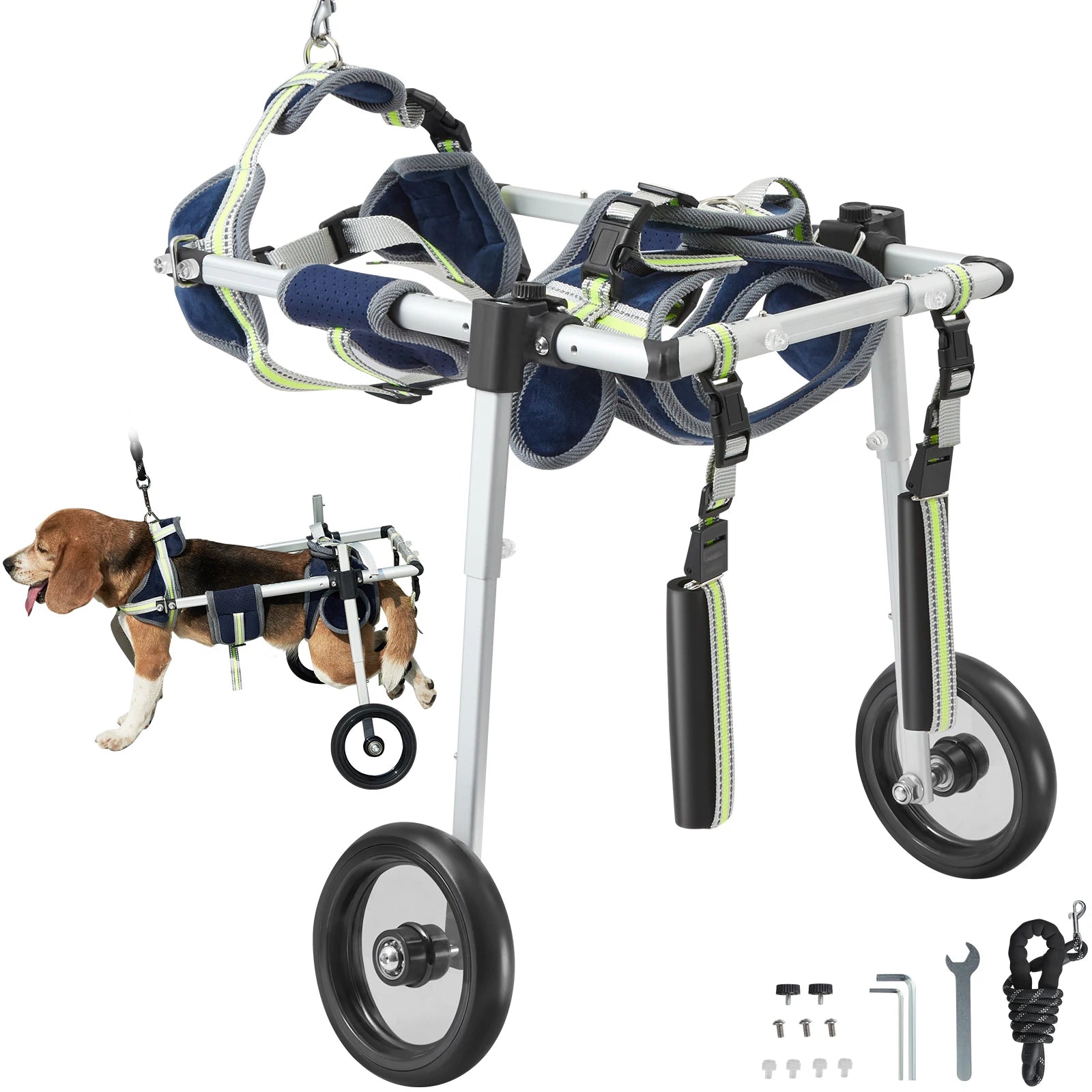 VEVOR 2-Wheel Dog Wheelchair for Back Legs – Adjustable Pet Mobility Cart for Injured, Disabled, or Paralyzed Dogs