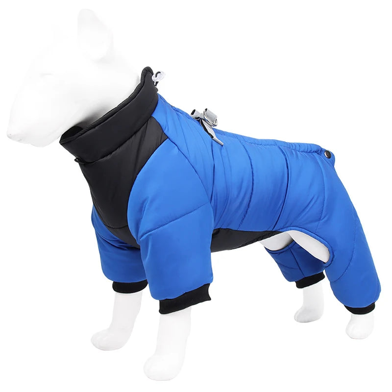 Four-Leg Dog Winter Coat – Waterproof Reflective Puffer for Small & Medium Dogs