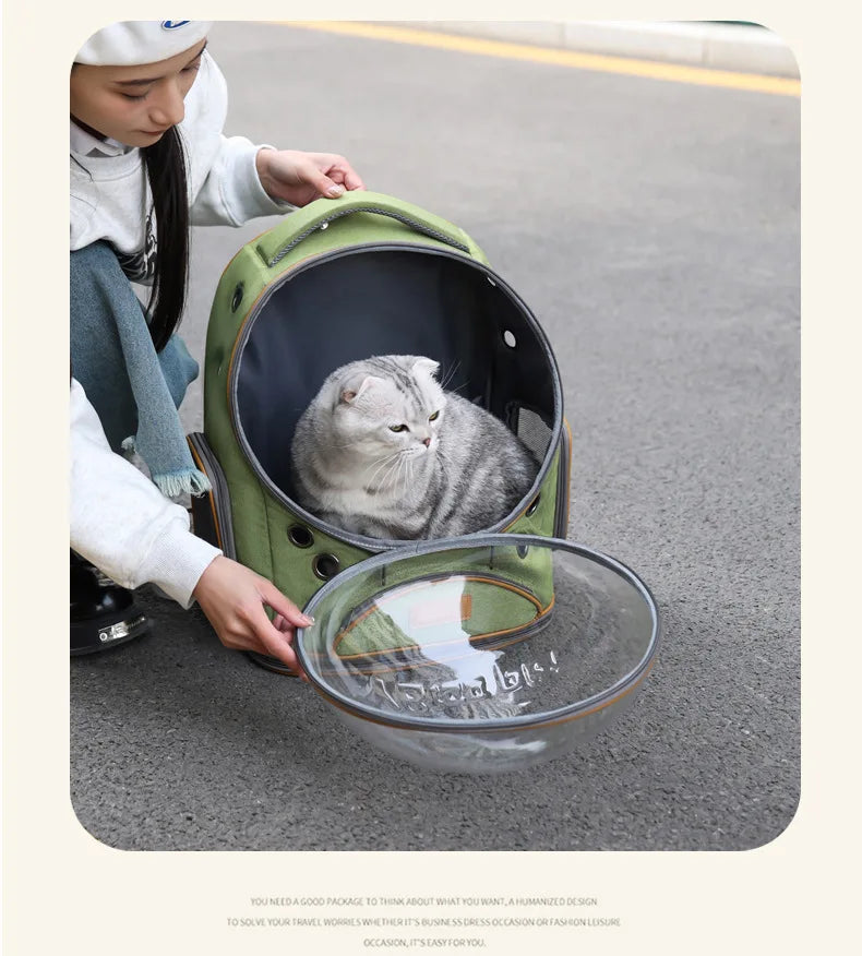 Cat Backpack Carrier – Large Capacity Breathable Space Capsule
