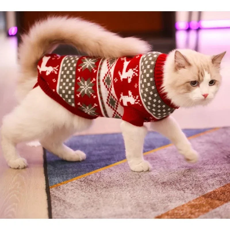 Christmas Knit Pet Sweater – Warm Winter Sweater for Small & Medium Dogs and Cats