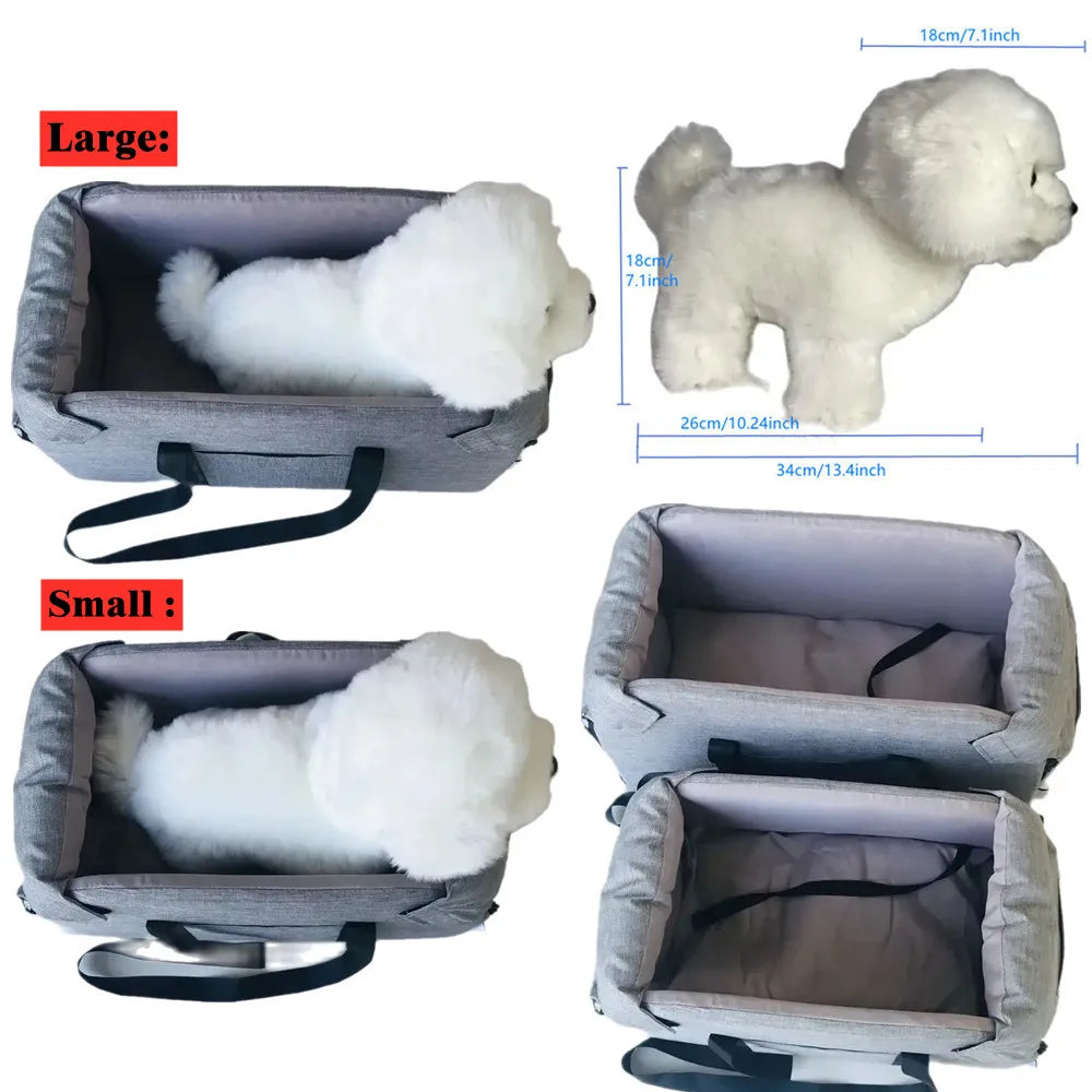 Dog Car Seat Bed & Portable Carrier for Small Pets