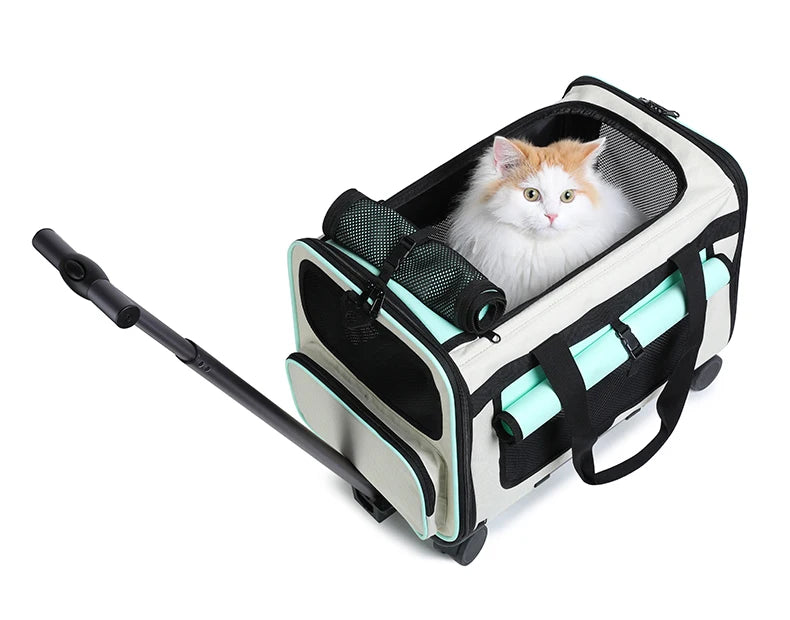 Extra Large Pet Trolley Bag – Foldable Travel Carrier for Cats & Dogs