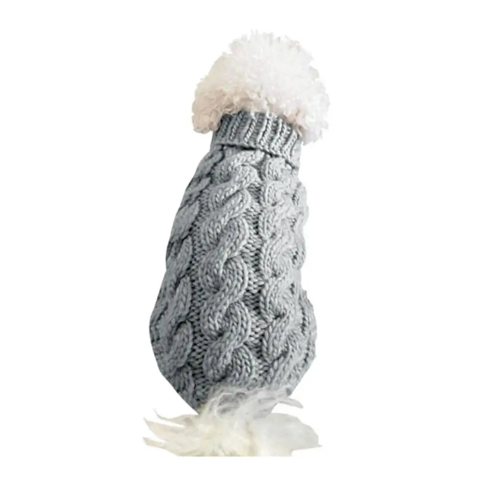 Shortened Title  Knitted Dog Sweater – Autumn/Winter Solid Twist Pattern Warm Pet Clothing