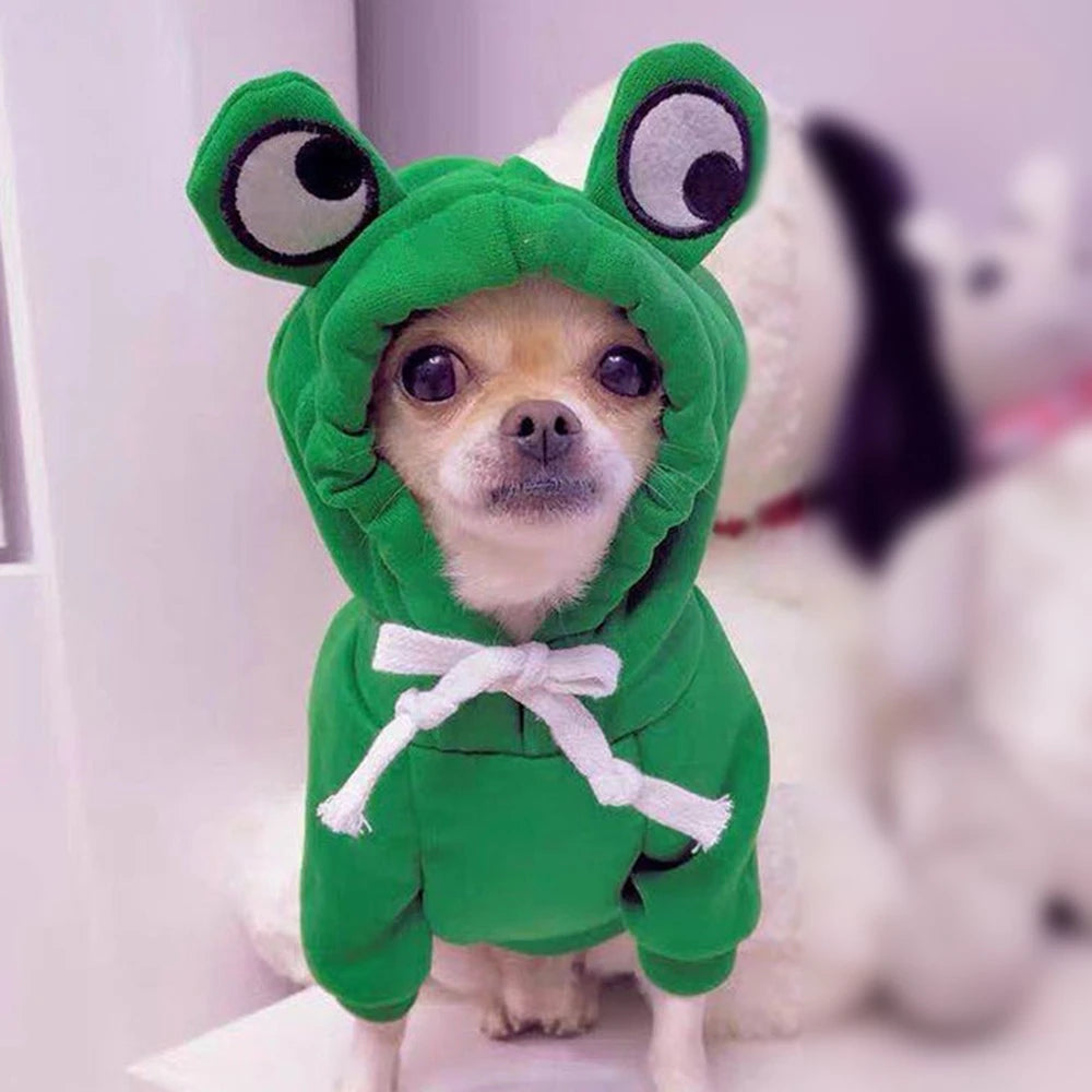 Fall Dog Hoodie – Plush Coat Sweatshirt for Small Dogs & Cats
