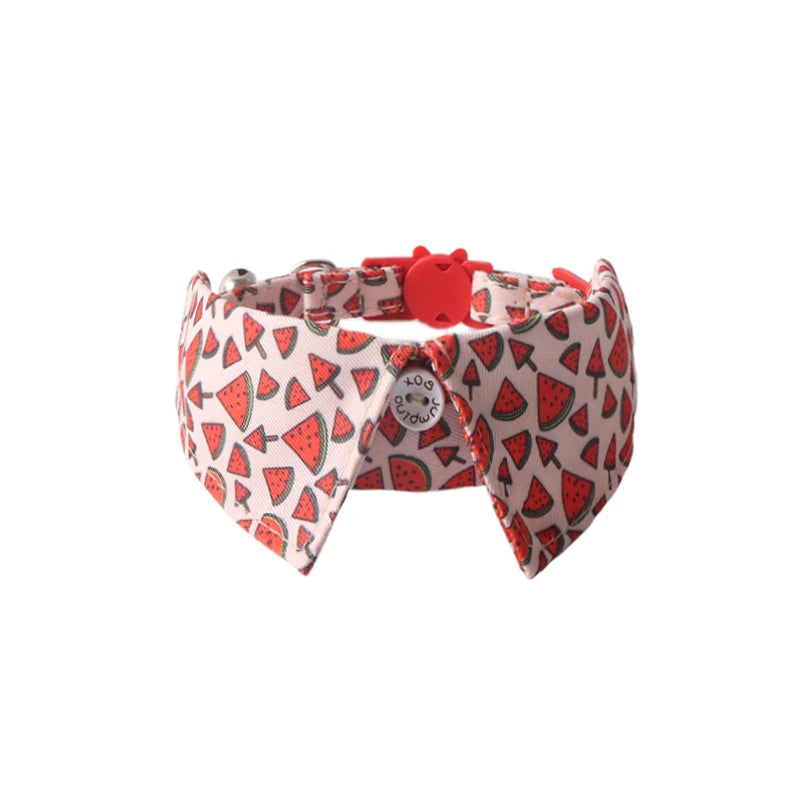 Fruit Tuxedo Bow Tie Pet Collar – Quick-Release Bandana Bowknot for Cats & Small Dogs