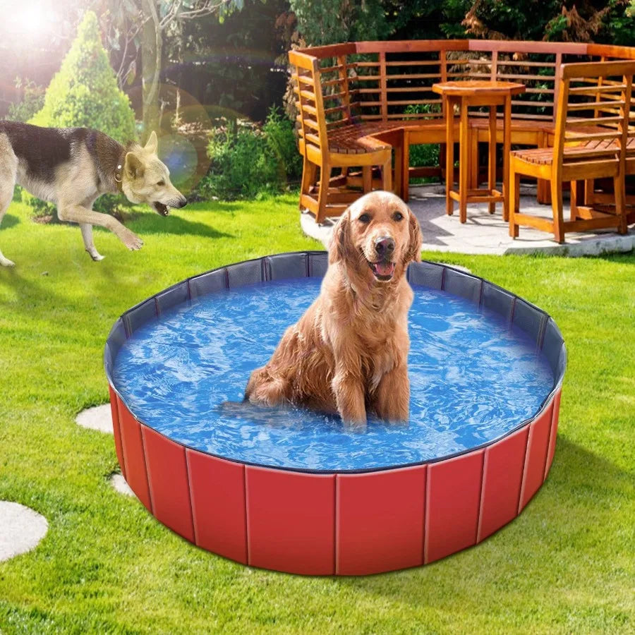 Foldable Pet Swimming Pool – Durable PVC Dog Bathing Tub & Kiddie Play Pool