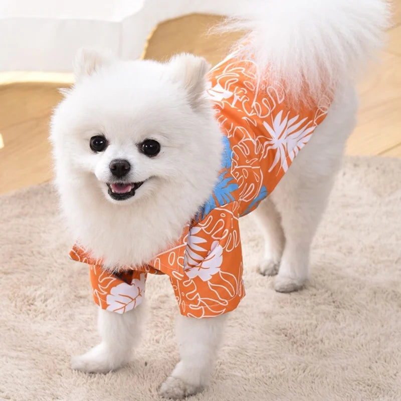 Summer Hawaiian Style Dog Shirt – Tropical Beach Vest for Small Pets