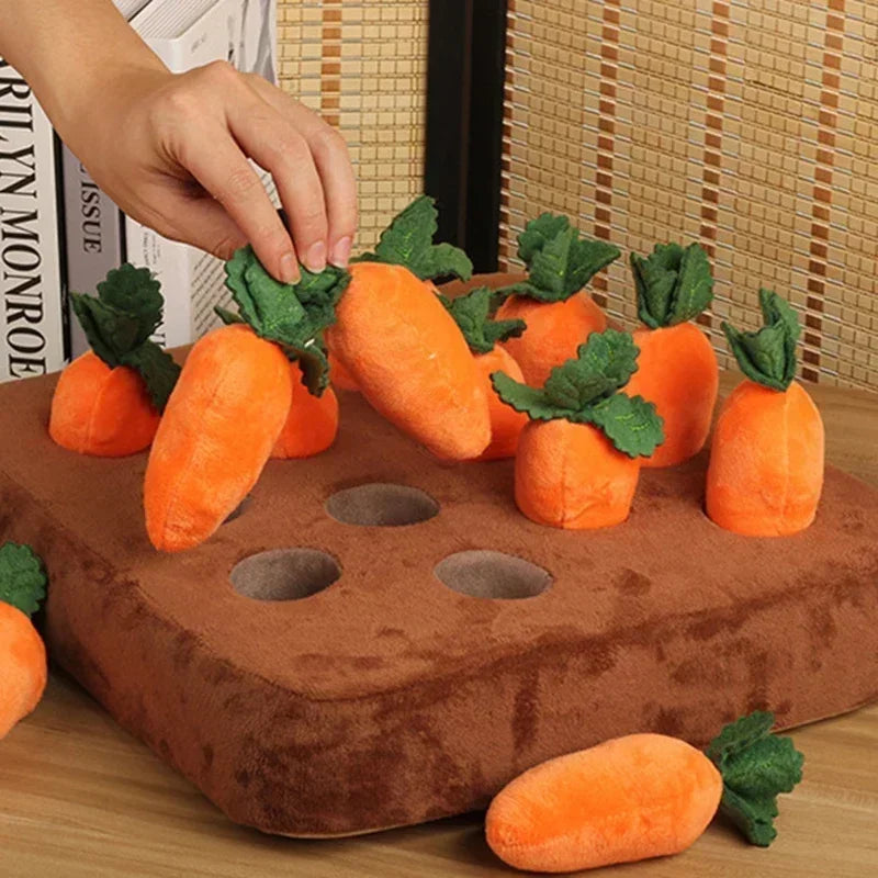 Dog Snuffle Mat – Interactive Plush Carrot Toy & Vegetable Field Puzzle, Training & Enrichment Mat for Dogs