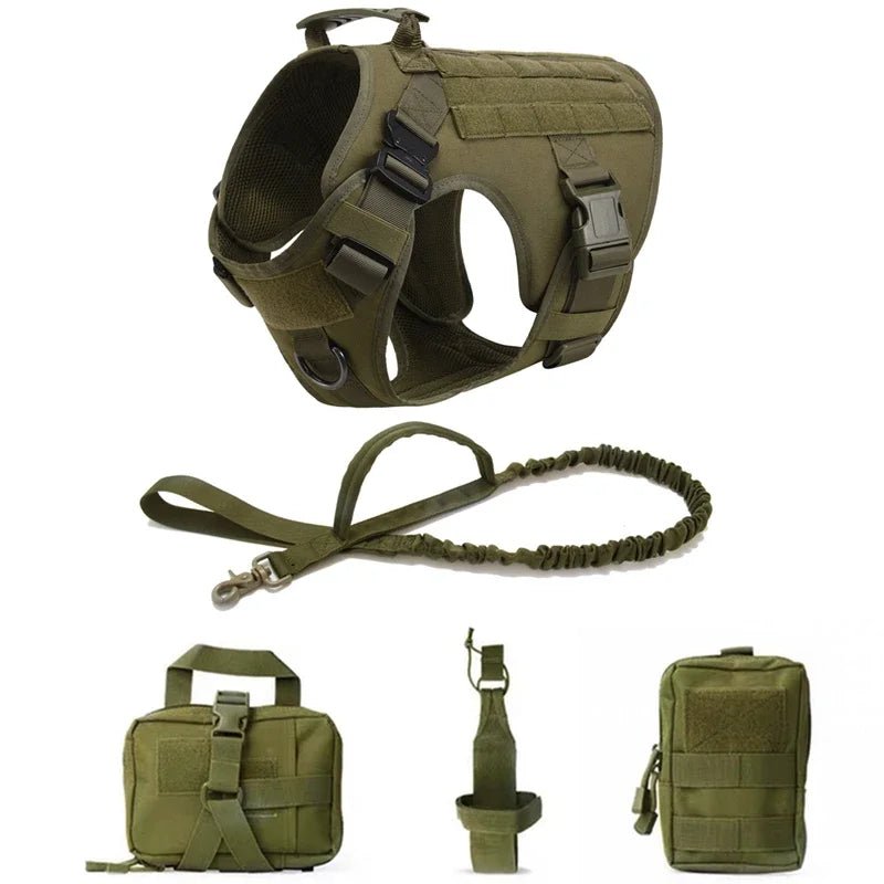 Tactical Dog Harness & Leash Set – Military-Grade Training Vest for All Breeds (German Shepherd, Golden Retriever & More)