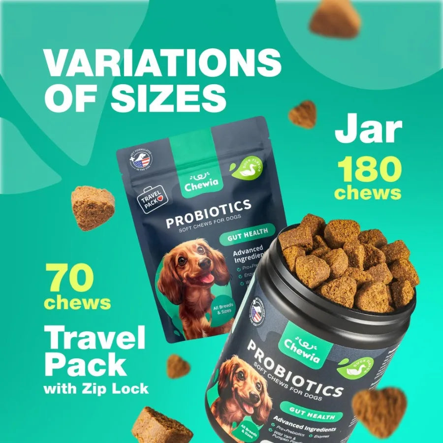 Probiotics for Dogs – Digestive Enzymes & Gut Health Support | Boosts Immunity, Reduces Itchy Skin, Yeast & Allergies | Anti-Coprophagia Formula