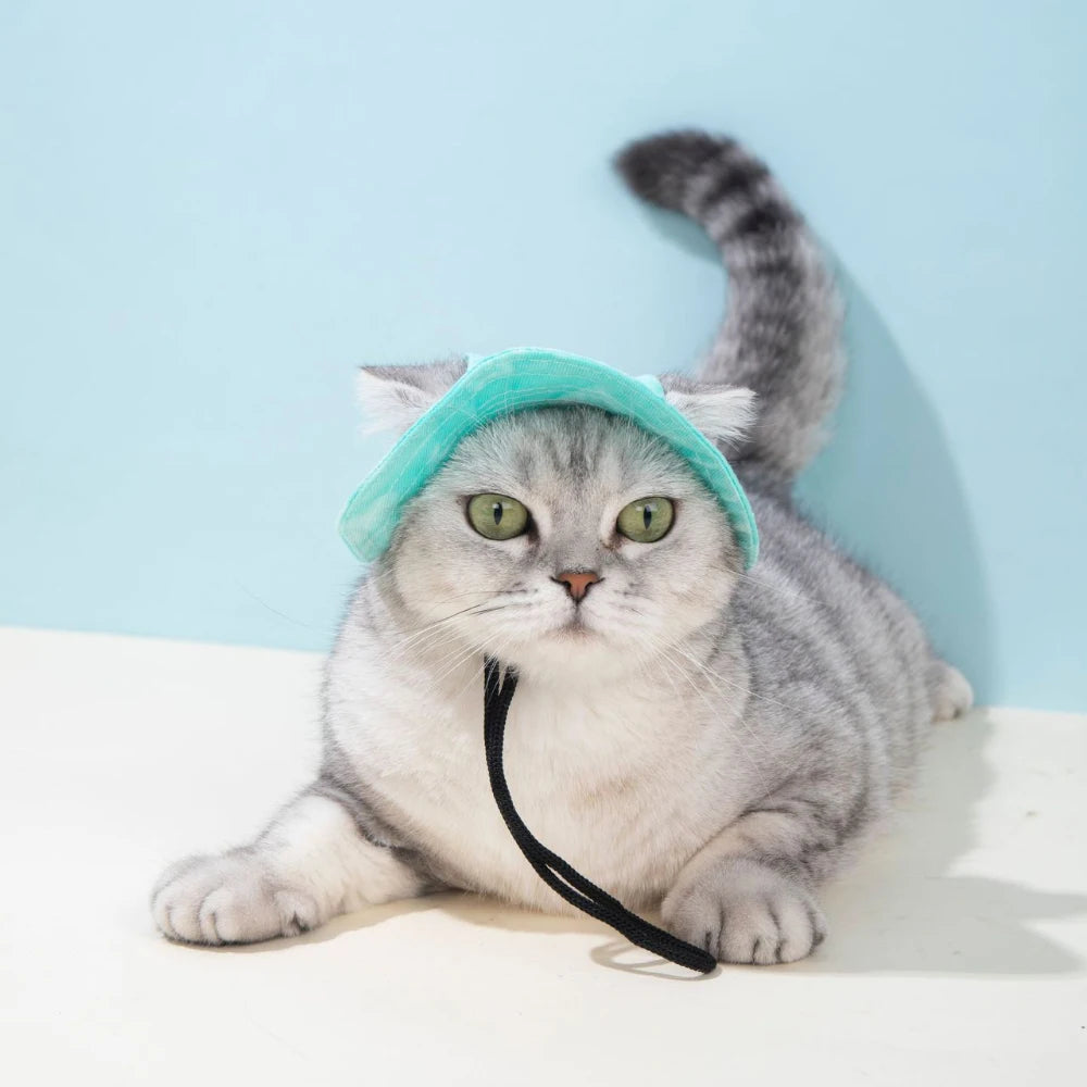 Pet Baseball Cap – Adjustable Summer Hat with Ear Holes for Small & Medium Dogs & Cats