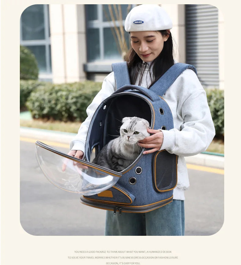 Cat Backpack Carrier – Large Capacity Breathable Space Capsule